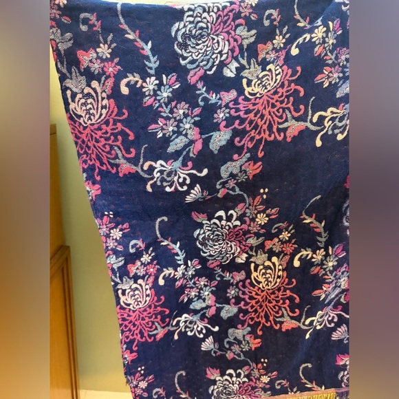 Chicos One Size Floral Poncho with Fringe - Picture 3 of 5